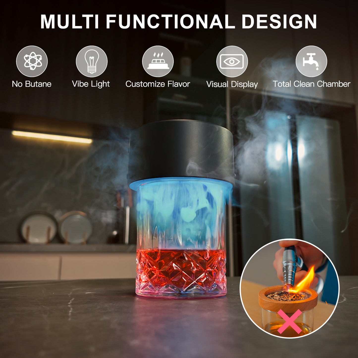 Pockfog Electric RGB Light Smoker Kit