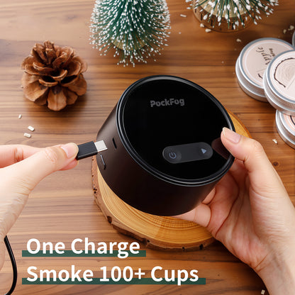 Pockfog 6 Flavors Electric Drink Smoker with RGB Lights – Perfect for Whiskey, Bourbon & Cocktails