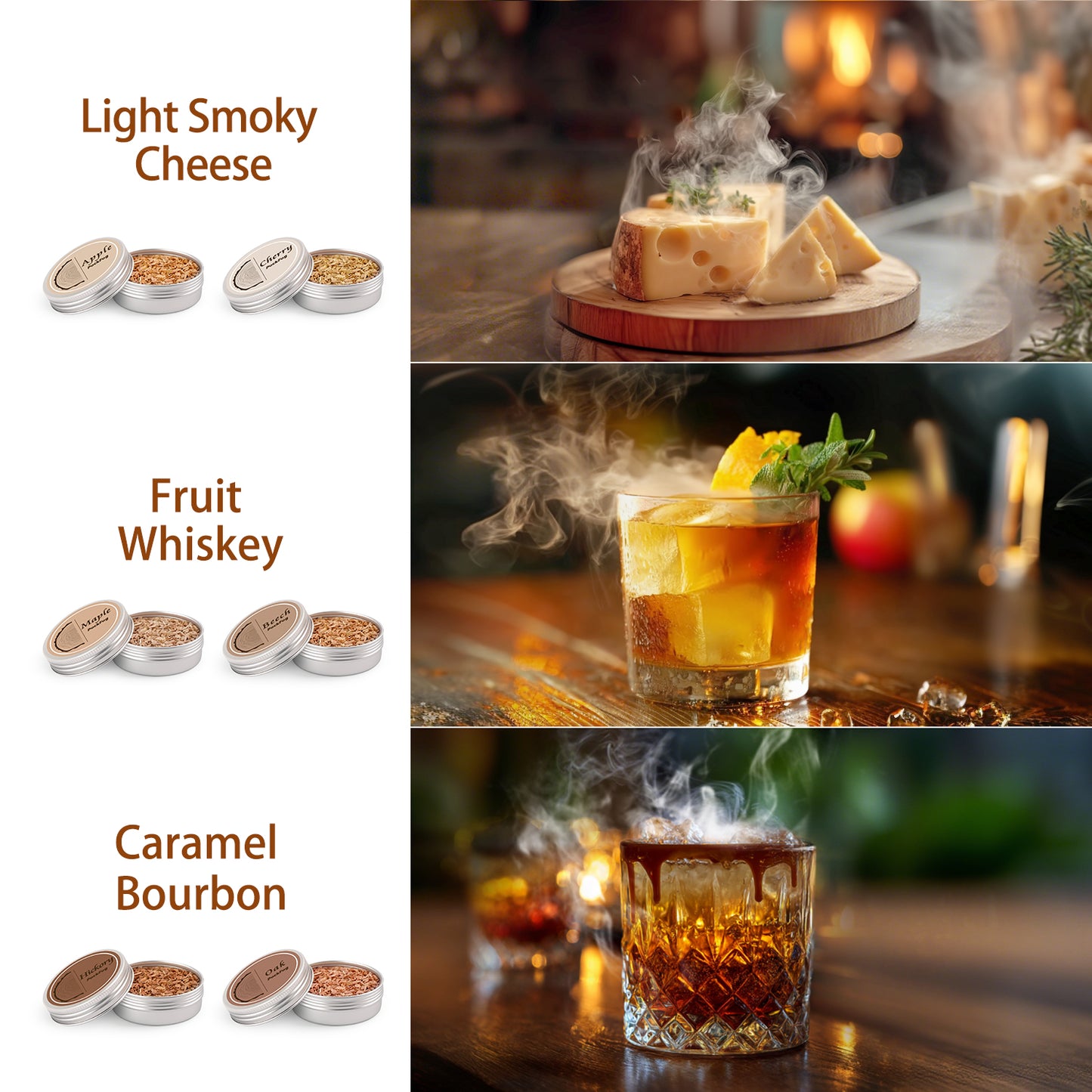 Pockfog 6 Flavors Electric Drink Smoker with RGB Lights – Perfect for Whiskey, Bourbon & Cocktails