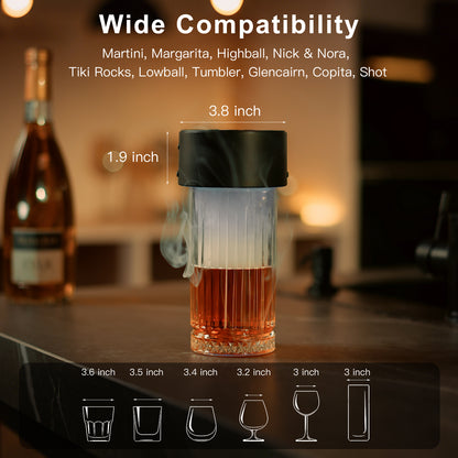 Pockfog 6 Flavors Electric Drink Smoker with RGB Lights – Perfect for Whiskey, Bourbon & Cocktails