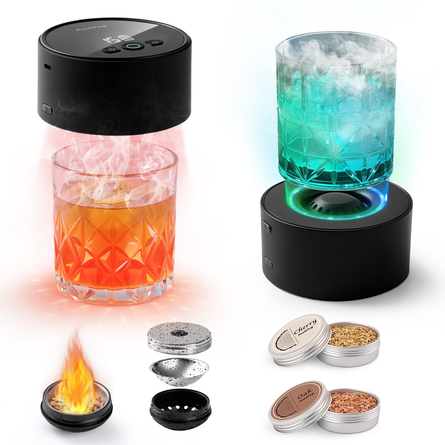 Pockfog Electric RGB Light Cocktail Whisky Smoker Kit